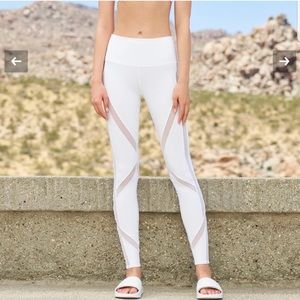 Alo Yoga High Waisted Laced Mesh Leggings (white)